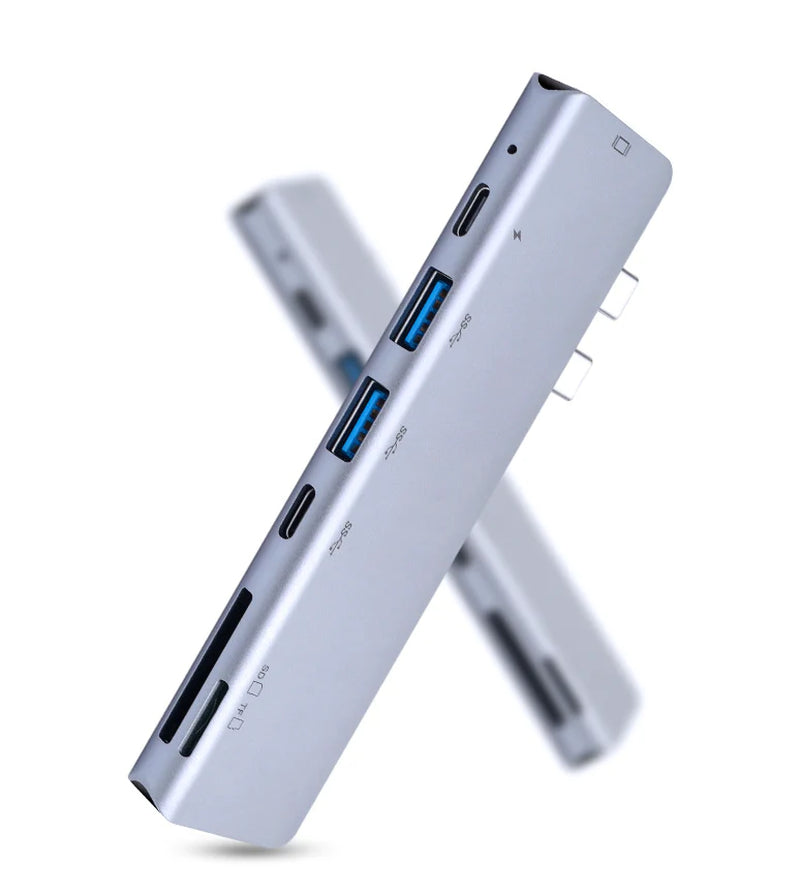 Premium USB-C Hub Adapter for MacBook Pro & Air (5-in-1 / 7-in-1) – 4K HDMI, Thunderbolt 3, SD/TF Card Reader & USB Expansion