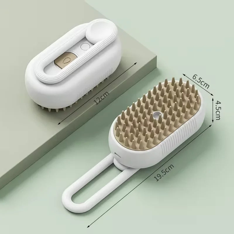 3-in-1 Pet Grooming Brush – Electric Dog & Cat Hair Brush with Steam Spray, Massage Comb & Hair Removal, Anti-Static & Anti-Flying Fur Design