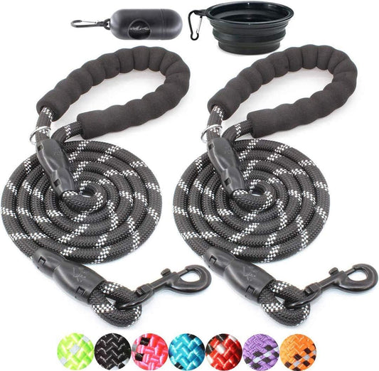 BAAPET Heavy Duty Dog Leash – 2 Pack Medium to Large Dogs with Bonus Accessories