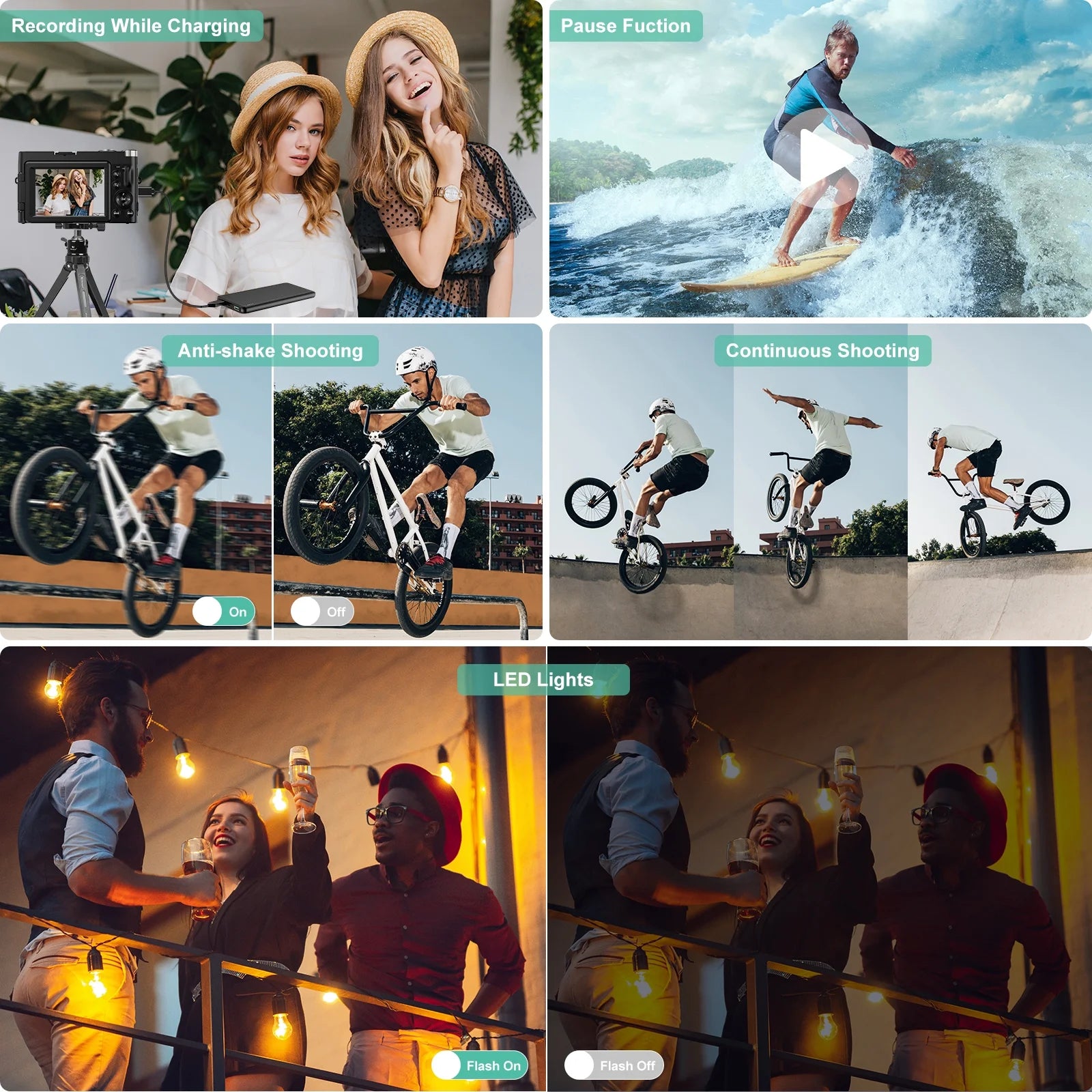 4K Vlogging Camera with Flip Screen – 48MP Digital Camera for Photography & YouTube, Autofocus, 16X Zoom, Compact Video Camera with 32GB SD Card Included