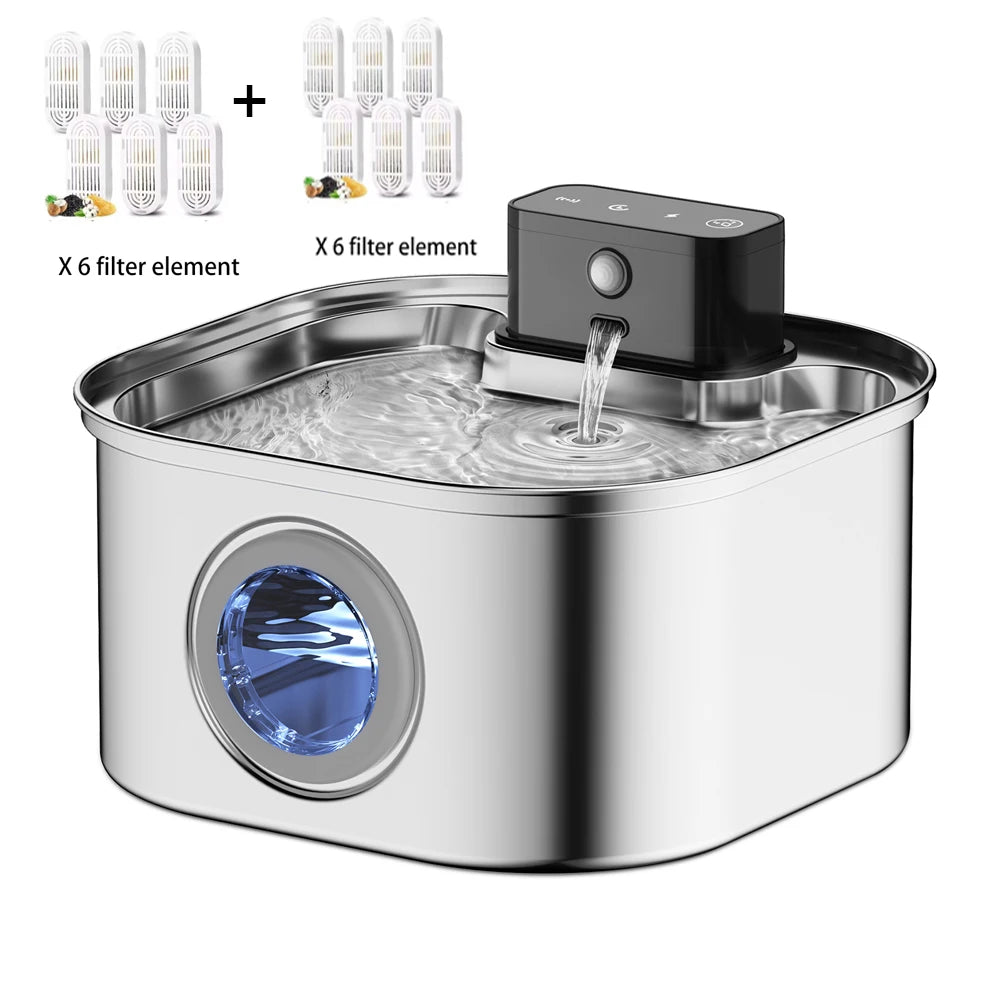 3L Stainless Steel Pet Water Fountain – Fresh, Clean & Quiet Hydration