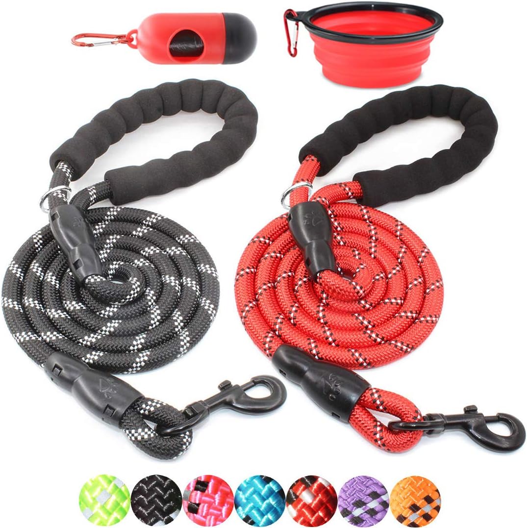 BAAPET Heavy Duty Dog Leash – 2 Pack Medium to Large Dogs with Bonus Accessories