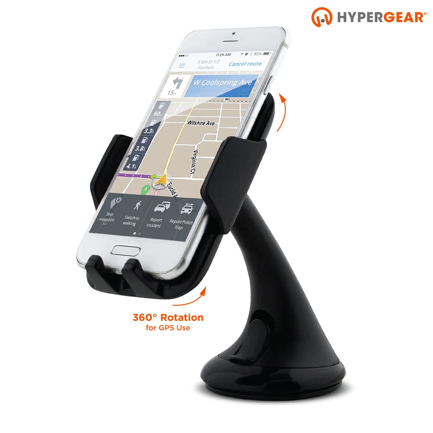 HyperGear Quick Release Universal Car Mount – Adjustable 360° Cradle for Smartphones