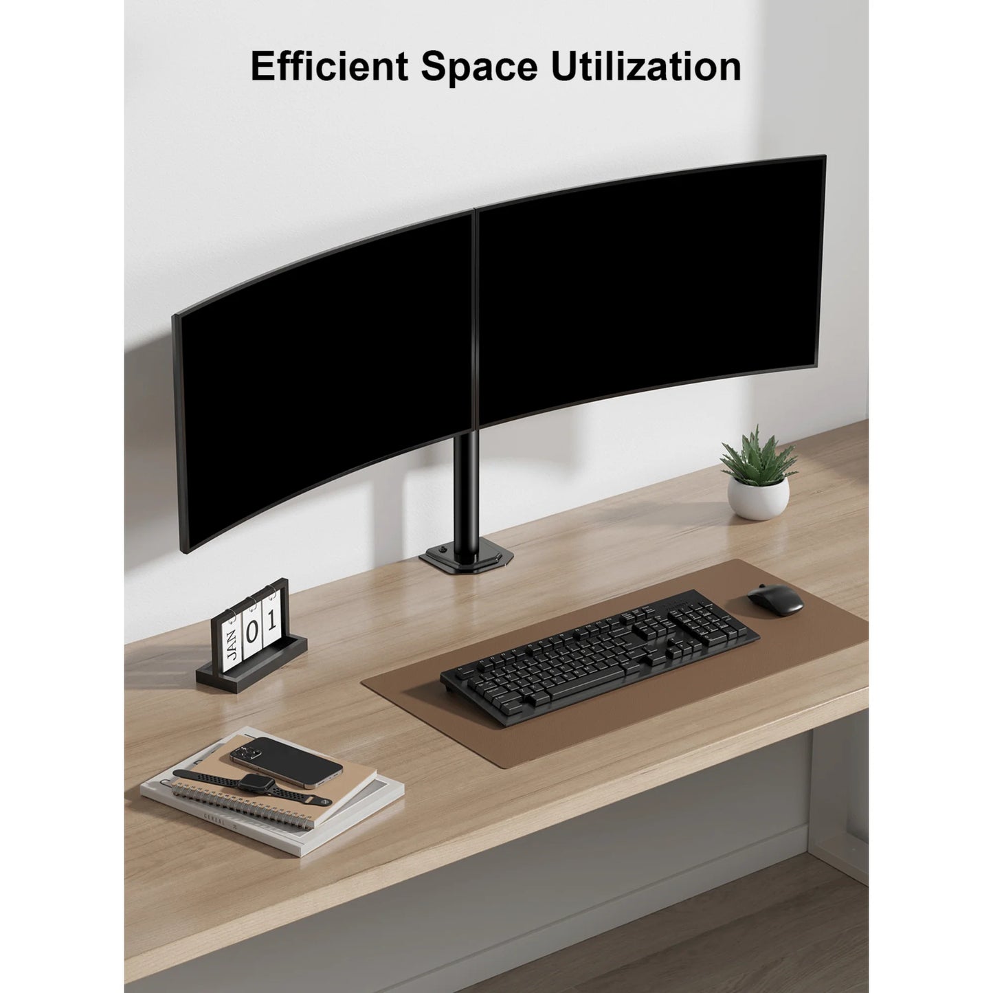 Ergoav Motion Desk Stand for Dual Monitors 13" to 27" up to 17Lbs