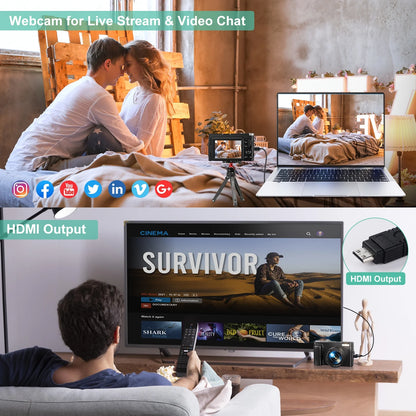 4K Vlogging Camera with Flip Screen – 48MP Digital Camera for Photography & YouTube, Autofocus, 16X Zoom, Compact Video Camera with 32GB SD Card Included