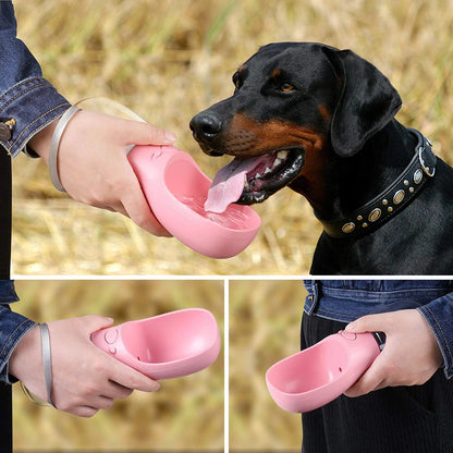 Portable Dog Water Bottle – Outdoor Travel Pet Water Dispenser with Bowl, Leak-Proof Design, Food-Grade Plastic, 350ml/550ml