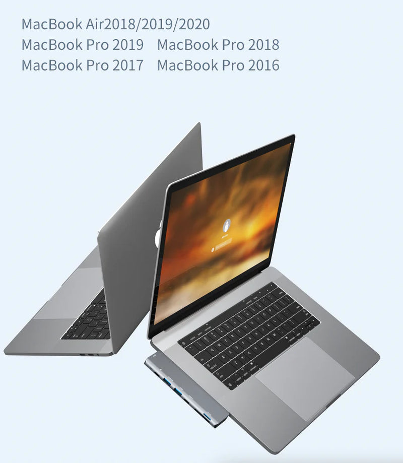 Premium USB-C Hub Adapter for MacBook Pro & Air (5-in-1 / 7-in-1) – 4K HDMI, Thunderbolt 3, SD/TF Card Reader & USB Expansion