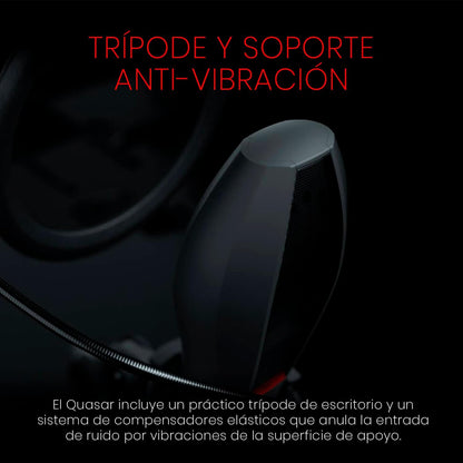 Micrófono Redragon Quasar 2 GM200 USB – Streaming Plug & Play con Trípode