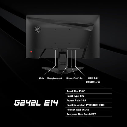 Monitor Gaming MSI G242L E14 24” FHD IPS 144Hz 1ms Adaptive-Synch