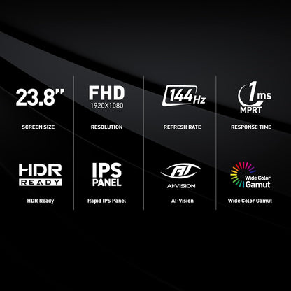 Monitor Gaming MSI G242L E14 24” FHD IPS 144Hz 1ms Adaptive-Synch