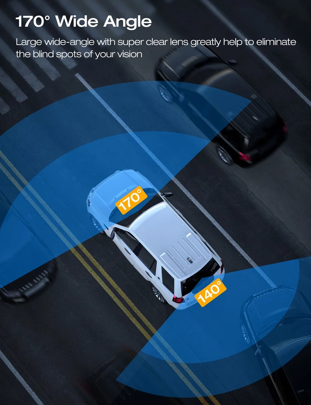 TOGUARD 4K Dual Dash Cam Front and Rear with 3" Screen, 1080P Waterproof Rear Camera, Night Vision, Loop Recording, G-Sensor, WDR & Parking Monitor