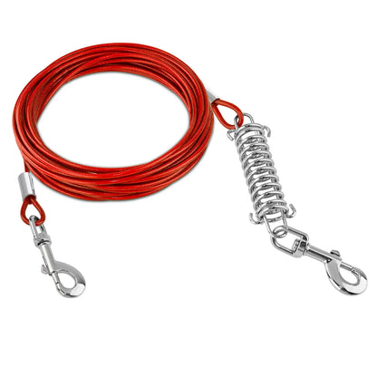 Cable de Acero para Perros (60–120 lb) – 20 Pies Resistente con Clips Giratorios