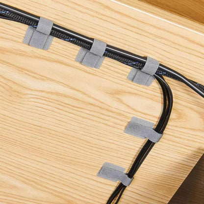 10Pcs Self-Adhesive Velcro Cable Ties – Reusable Nylon Wire Organizers for Home & Office 