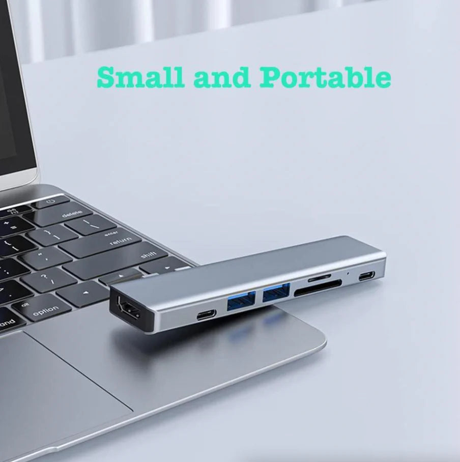 Premium USB-C Hub Adapter for MacBook Pro & Air (5-in-1 / 7-in-1) – 4K HDMI, Thunderbolt 3, SD/TF Card Reader & USB Expansion
