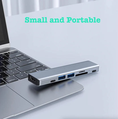 Premium USB-C Hub Adapter for MacBook Pro & Air (5-in-1 / 7-in-1) – 4K HDMI, Thunderbolt 3, SD/TF Card Reader & USB Expansion