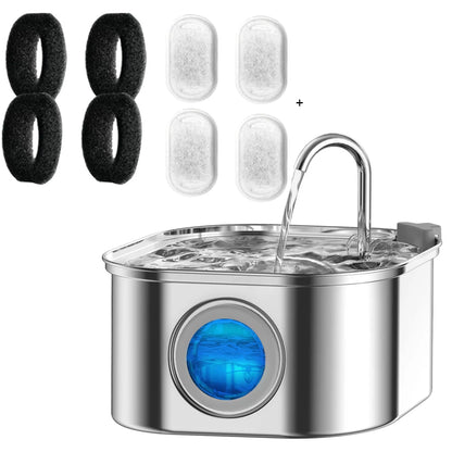 3L Stainless Steel Pet Water Fountain – Fresh, Clean & Quiet Hydration