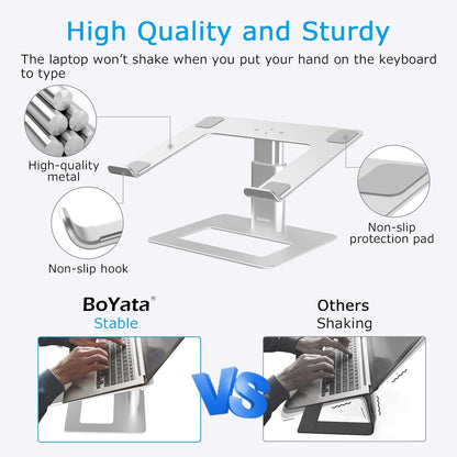 BoYata Adjustable Laptop Stand – Ergonomic, Sturdy & Cooling