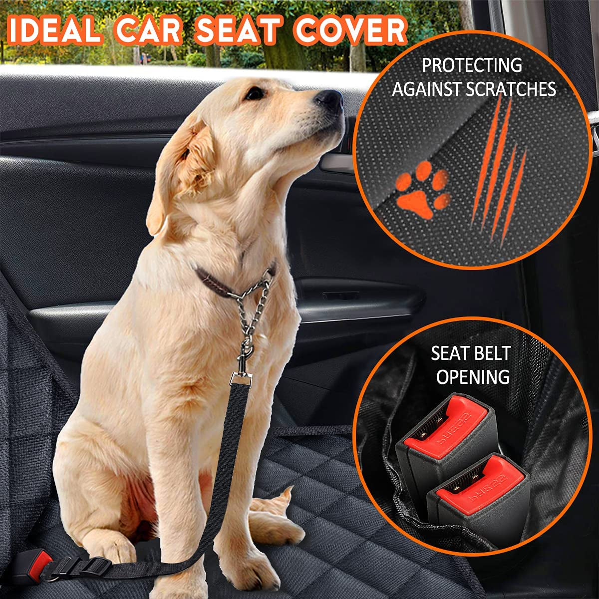 Dog Car Seat Cover – Waterproof, Non-Slip & Universal Fit