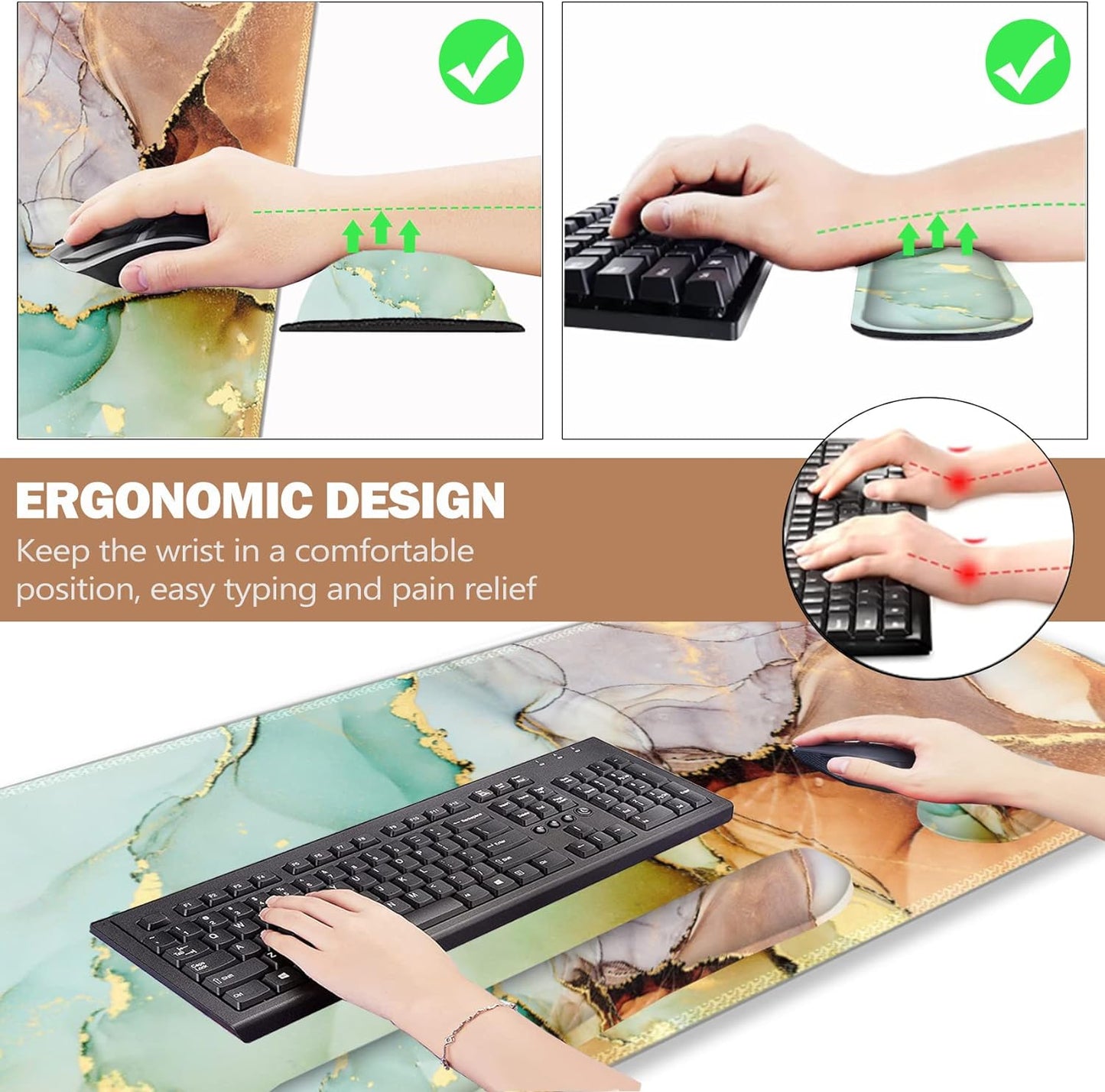 ArtSo 4-in-1 Ergonomic Mouse Pad Set – Comfort, Style & Wrist Support