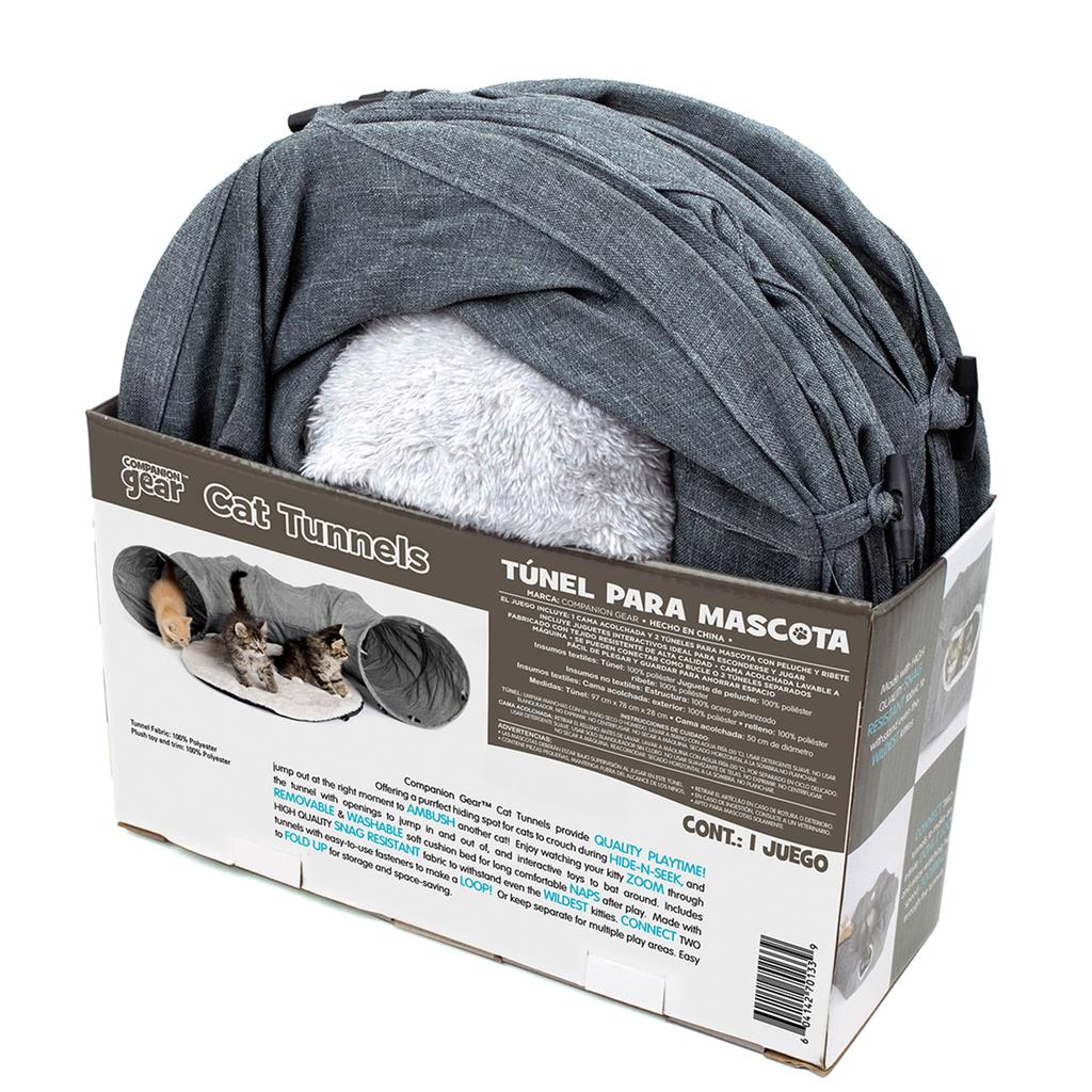 Companion Gear Túnel para Gatos con Cama y Juguetes Interactivos