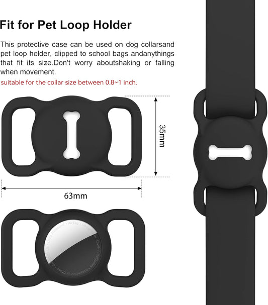 Airtag Dog Collar Holder 2-Pack – Soft Silicone Protective Case for Apple AirTag, Secure Pet Tracker Attachment for Dogs & Cats