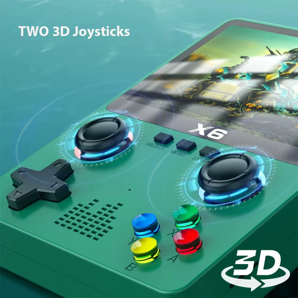 Portable Retro Game Console, X6 3.5" IPS Screen Handheld Game Player with Dual Joystick, 10,000+ Classic Games, Emulator Support, Travel Gaming Device