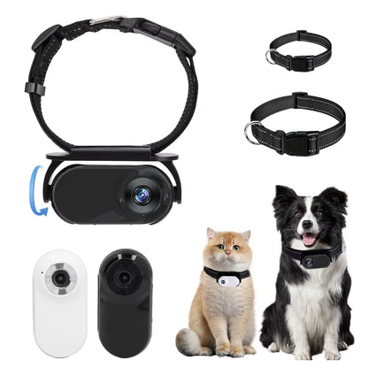 Pet Collar Camera with 120° Wide-Angle Lens – HD Video & Photo Recording, OTG Phone Connection, Adjustable Collar & Magnetic Clip