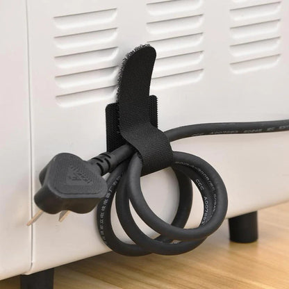 10Pcs Self-Adhesive Velcro Cable Ties – Reusable Nylon Wire Organizers for Home & Office 