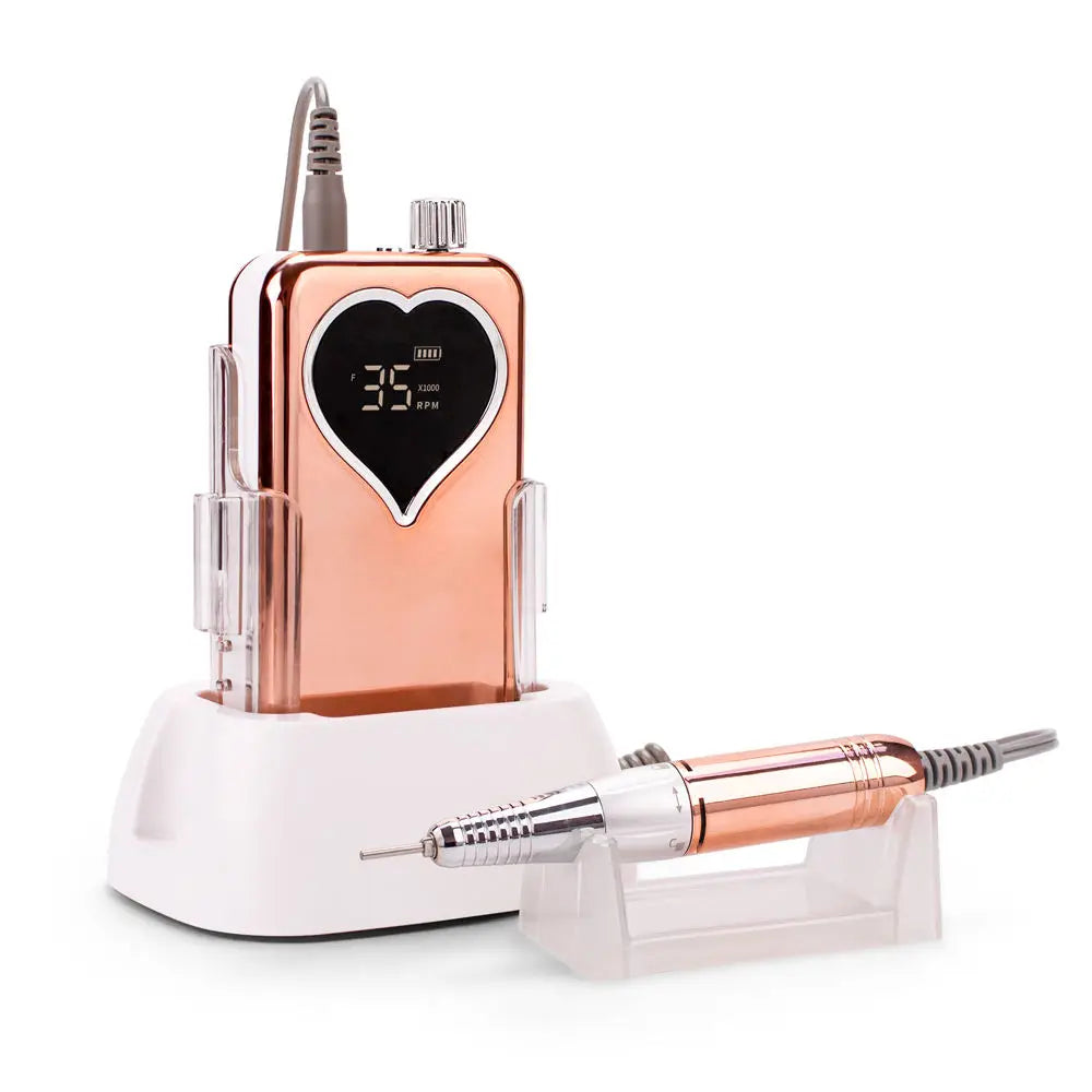 Nail Drill Machines for Manicure Drill Para Unas 35000 RPM Heart Portable Desktop Rechargeable Adjust Speed Low Noise Nail Drill