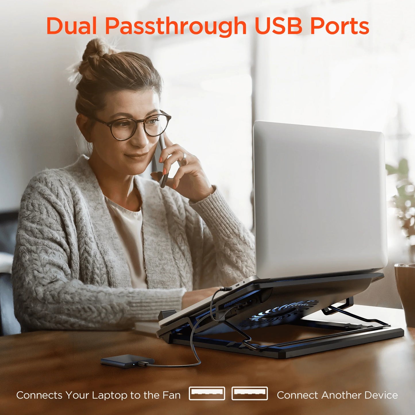 HyperGear UpRite Air Portable Laptop Cooling Stand with LED Fan