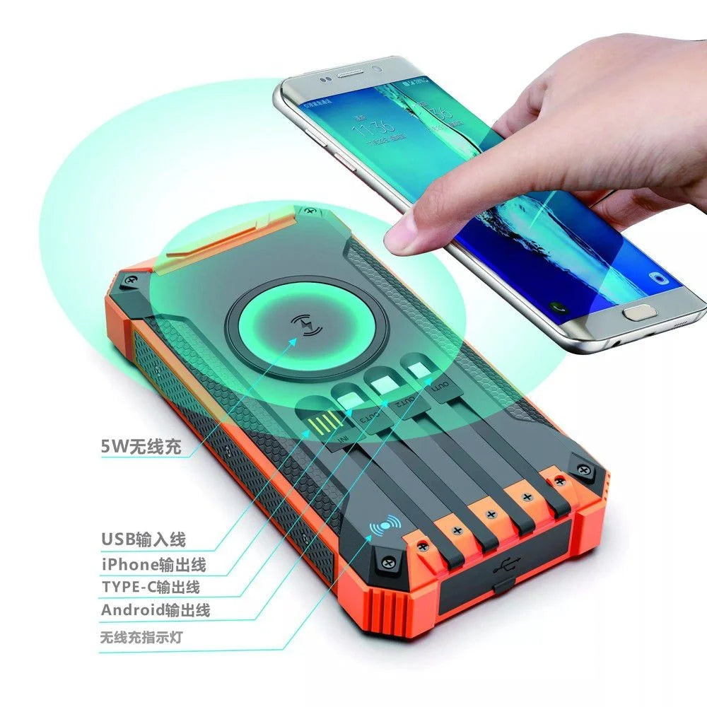 Wireless Power Bank 20000Mah with LED Flashlight Portable Phone Charger