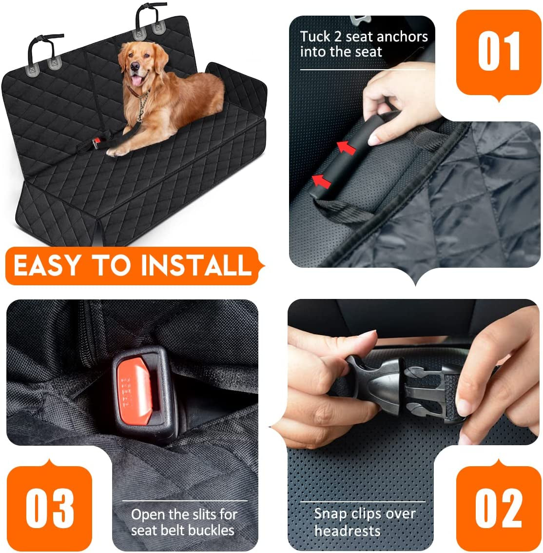 Dog Car Seat Cover – Waterproof, Non-Slip & Universal Fit