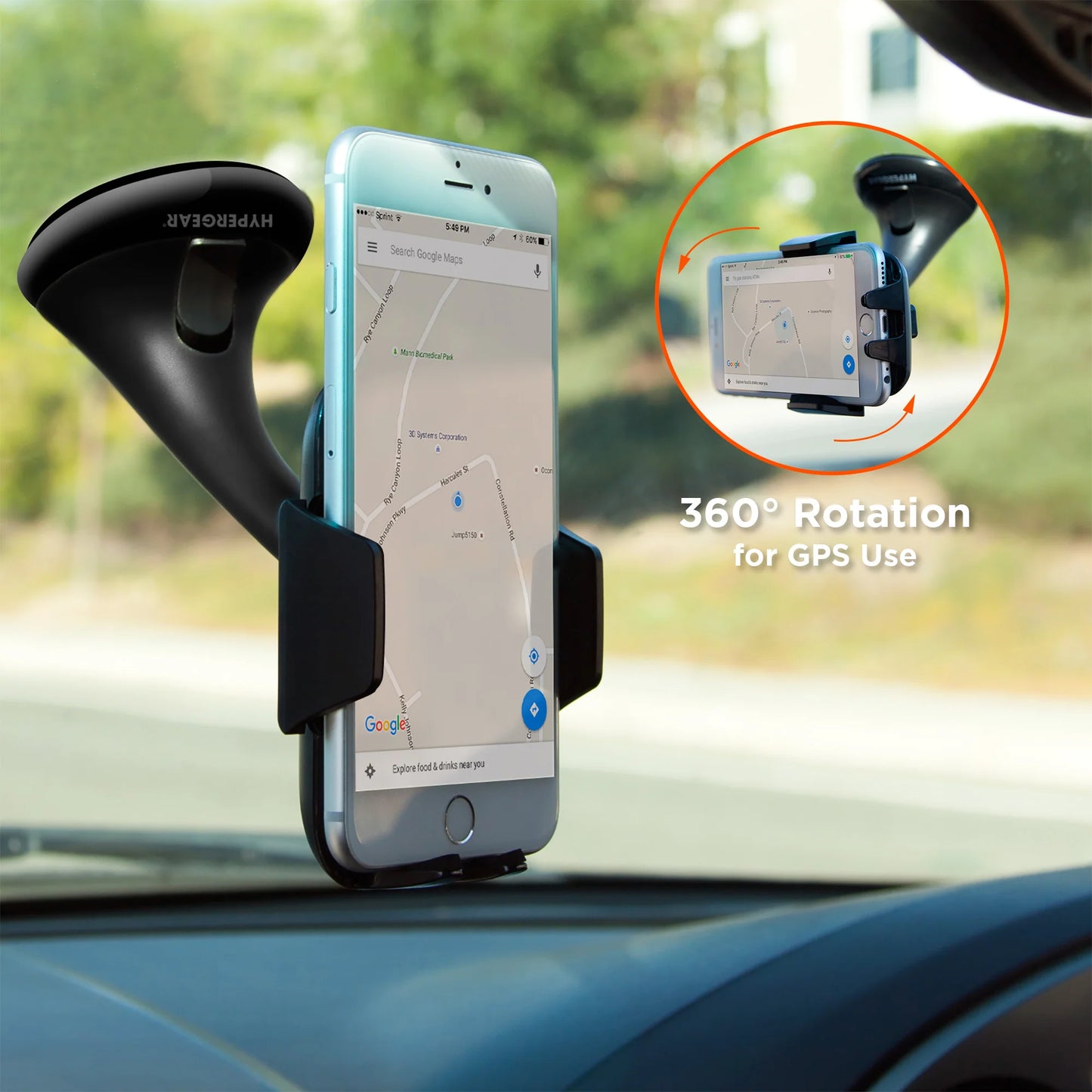 HyperGear Quick Release Universal Car Mount – Adjustable 360° Cradle for Smartphones