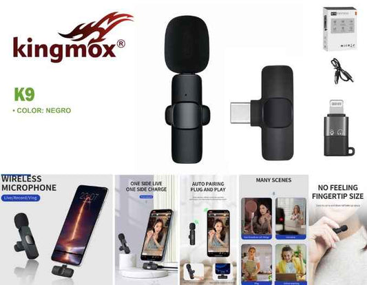 Micrófono Inalámbrico KINGMOX K9 Tipo-C y Lightning – Para Celular