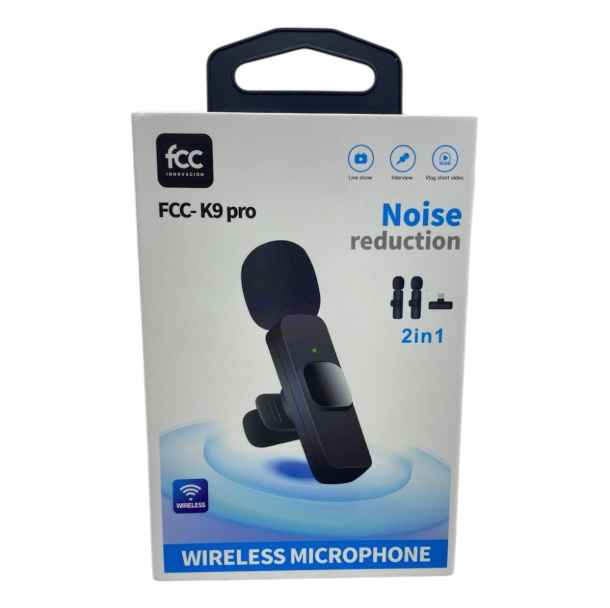 Micrófono Inalámbrico Doble FCC MIC-K9PIP8 Lightning para celular