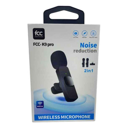 Micrófono Inalámbrico Doble FCC MIC-K9PIP8 Lightning para celular