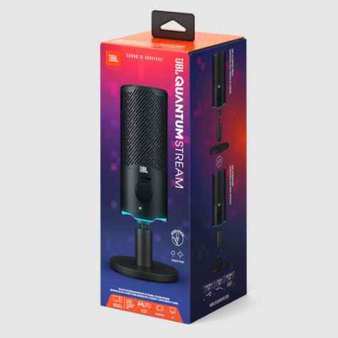 JBL Quantum Stream – Micrófono Condensador USB Premium para Streaming y Grabación