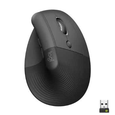 Logitech Lift Vertical Ergonómico – Mouse Inalámbrico 4000 DPI Negro