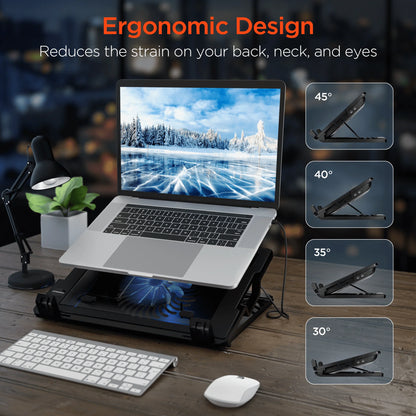 HyperGear UpRite Air Portable Laptop Cooling Stand with LED Fan