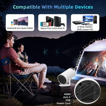Dracolight Mini Smart Projector 4K Supported with WiFi 6 & Android 11 – 8000 Lumens Home Theater Projector