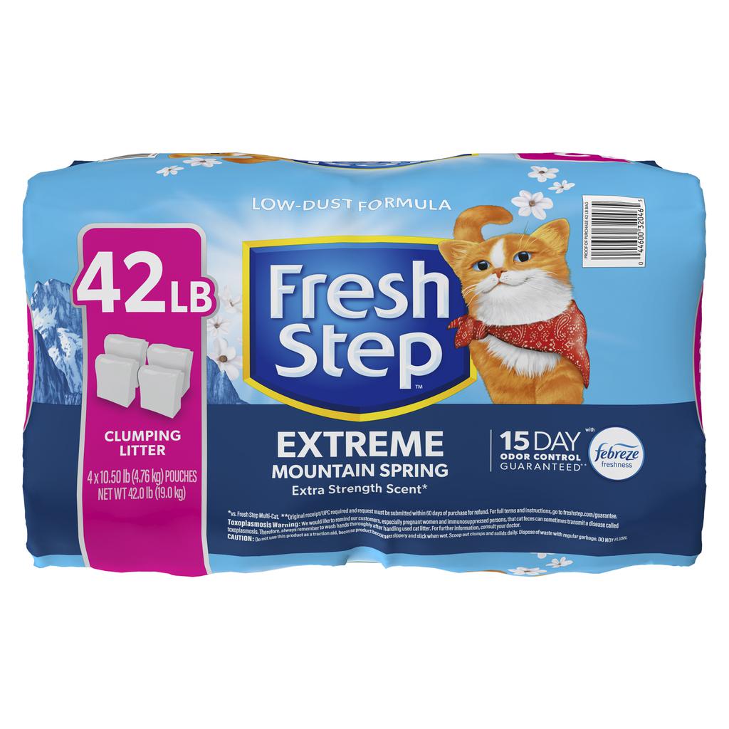 Fresh Step Arena para Gatos 42 lb (4 Unidades) – Control de Olor con Febreze