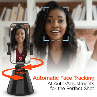 HyperGear HyperView Auto-Tracking Phone Mount – 360° Rotation, Face Tracking, Portrait & Landscape, Bluetooth App Control