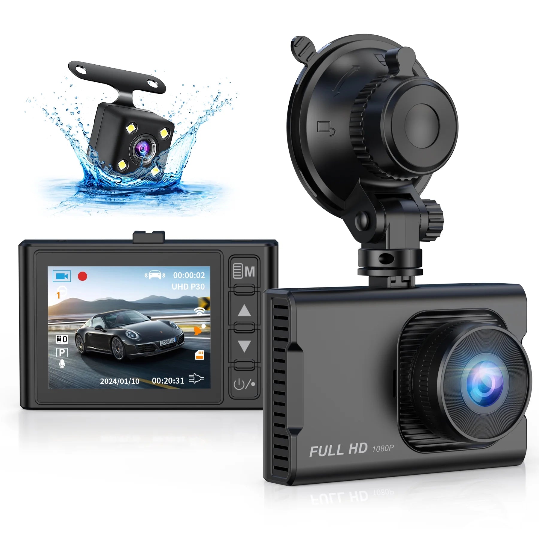 NEXPOW T7J6 Dual Dash Cam – Reliable 1080P Front & Rear Protection for Safer Driving