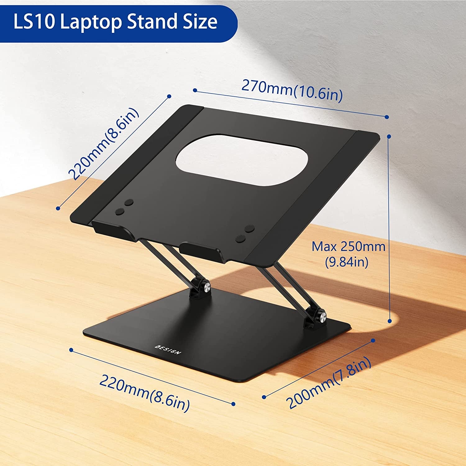 Besign LS10 Adjustable Laptop Stand – Ergonomic, Stable & Portable