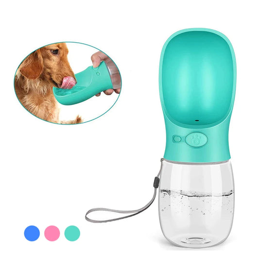 Portable Dog Water Bottle – Outdoor Travel Pet Water Dispenser with Bowl, Leak-Proof Design, Food-Grade Plastic, 350ml/550ml