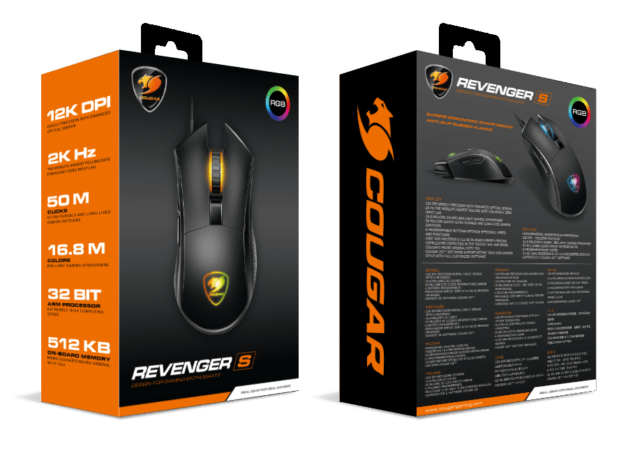 Mouse Gaming Cougar Revenger S 12000 DPI RGB
