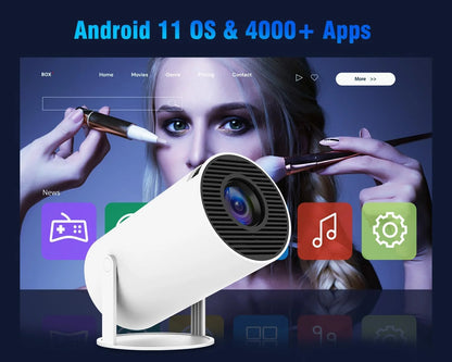 Dracolight Mini Smart Projector 4K Supported with WiFi 6 & Android 11 – 8000 Lumens Home Theater Projector