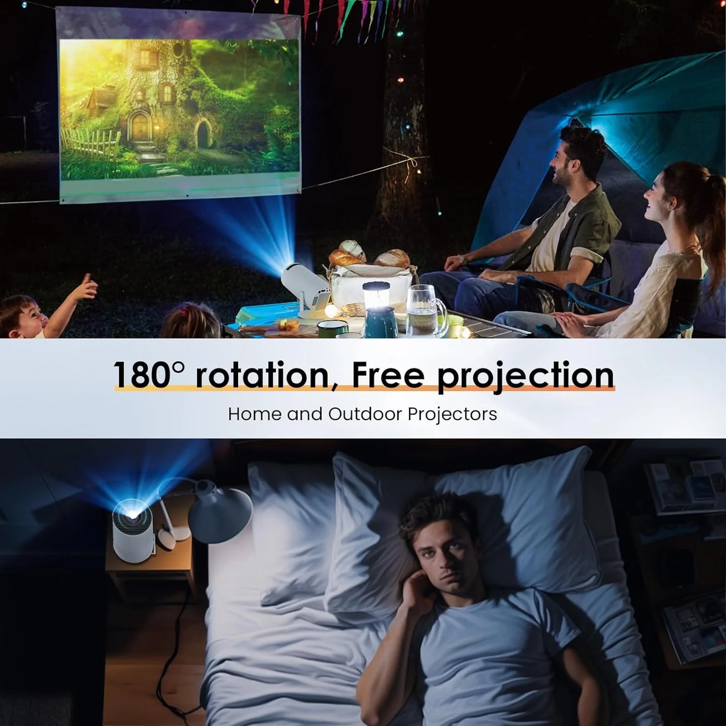 Dracolight Mini Smart Projector 4K Supported with WiFi 6 & Android 11 – 8000 Lumens Home Theater Projector