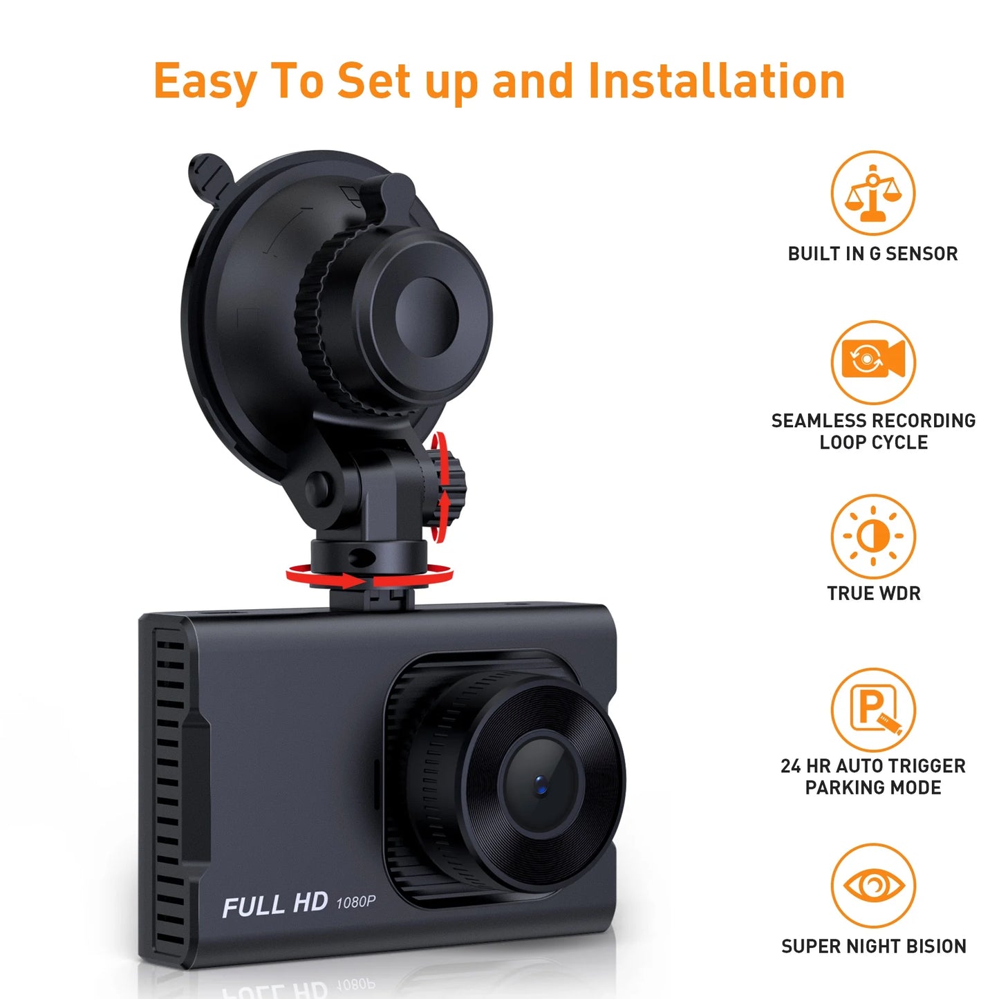 NEXPOW T7J6 Dual Dash Cam – Reliable 1080P Front & Rear Protection for Safer Driving