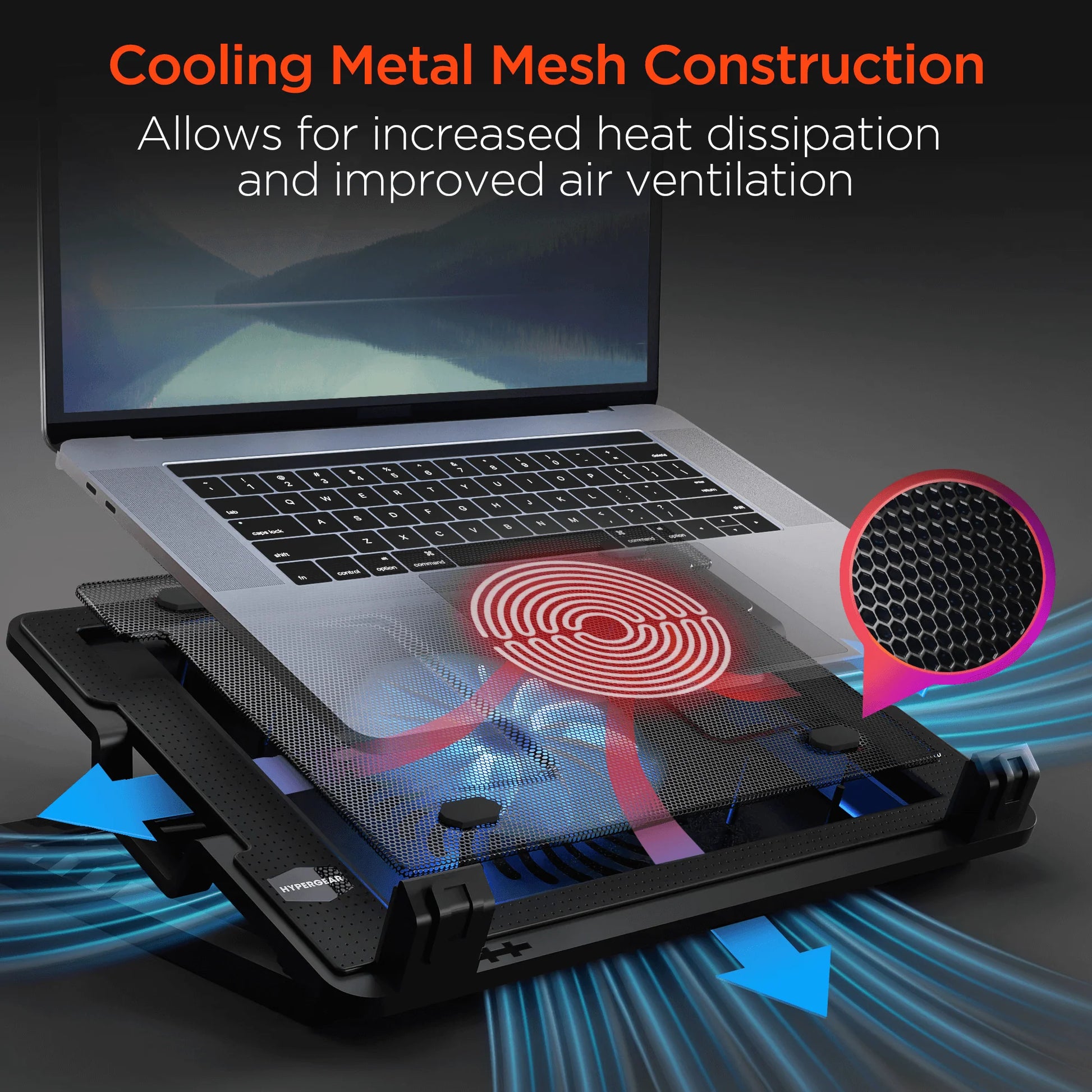 HyperGear UpRite Air Portable Laptop Cooling Stand with LED Fan